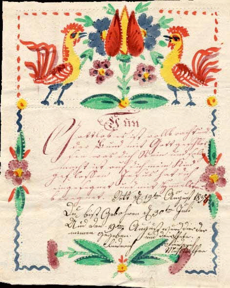 Friedrich Mühlhoffer lettre de baptême Nun  Gottlob es ist vollbracht Rott 1838 1988.52.140 Photo