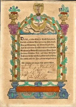 Cata. Walter lettre de baptême Du bist, o liebes Kind, in Christi Tod getauft 1830 1988.52.143 Photo
