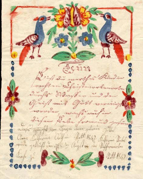 Anna Katharina Orth lettre de baptême Nun Rott 1842 1988.52.159 Photo