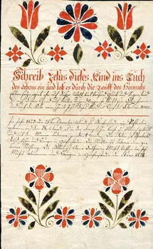 Anna Catharina Michel lettre de baptême Schreib Jesus dieses Kind ins Buch Grafenstaden 1823 1988.52.161 Photo