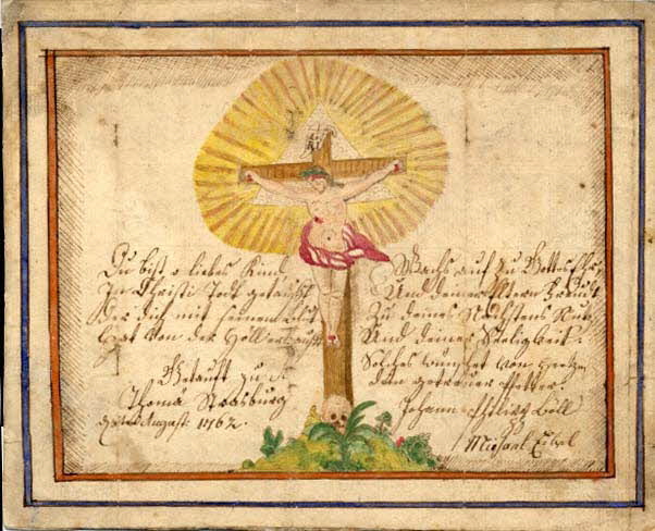 Johann Philipp Böll lettre de baptême Du bist o liebes Kind Alsace, France 1762 1988.52.162 Photo