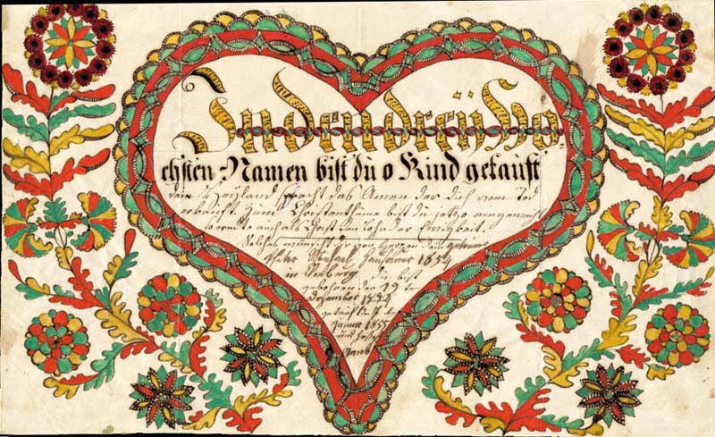 Michael Hausauer lettre de baptême In den drey hö Cléebourg 1855 1988.52.165 Photo
