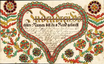 Michael Hausauer lettre de baptême In den drey hö Cléebourg 1855 1988.52.165 Photo