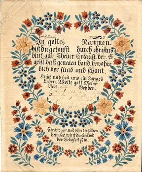 Jean Michel Staubh lettre de baptême In gottes Nammen Mackenheim 1825 1988.52.170 Photo
