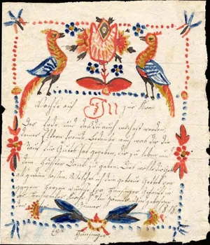 Eva Hunsinger lettre de baptême Du Hohwiller 1818 1988.52.180 Photo