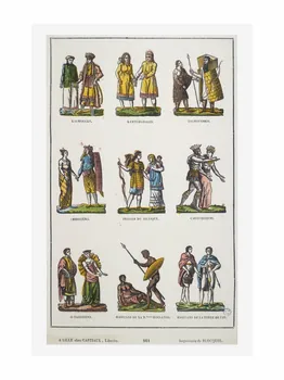 Jean-Baptiste Castiaux ; Simon-François Blocquel imagerie ancienne Planche d'indigènes Lille 1809-1837 1965.75.537 Photo