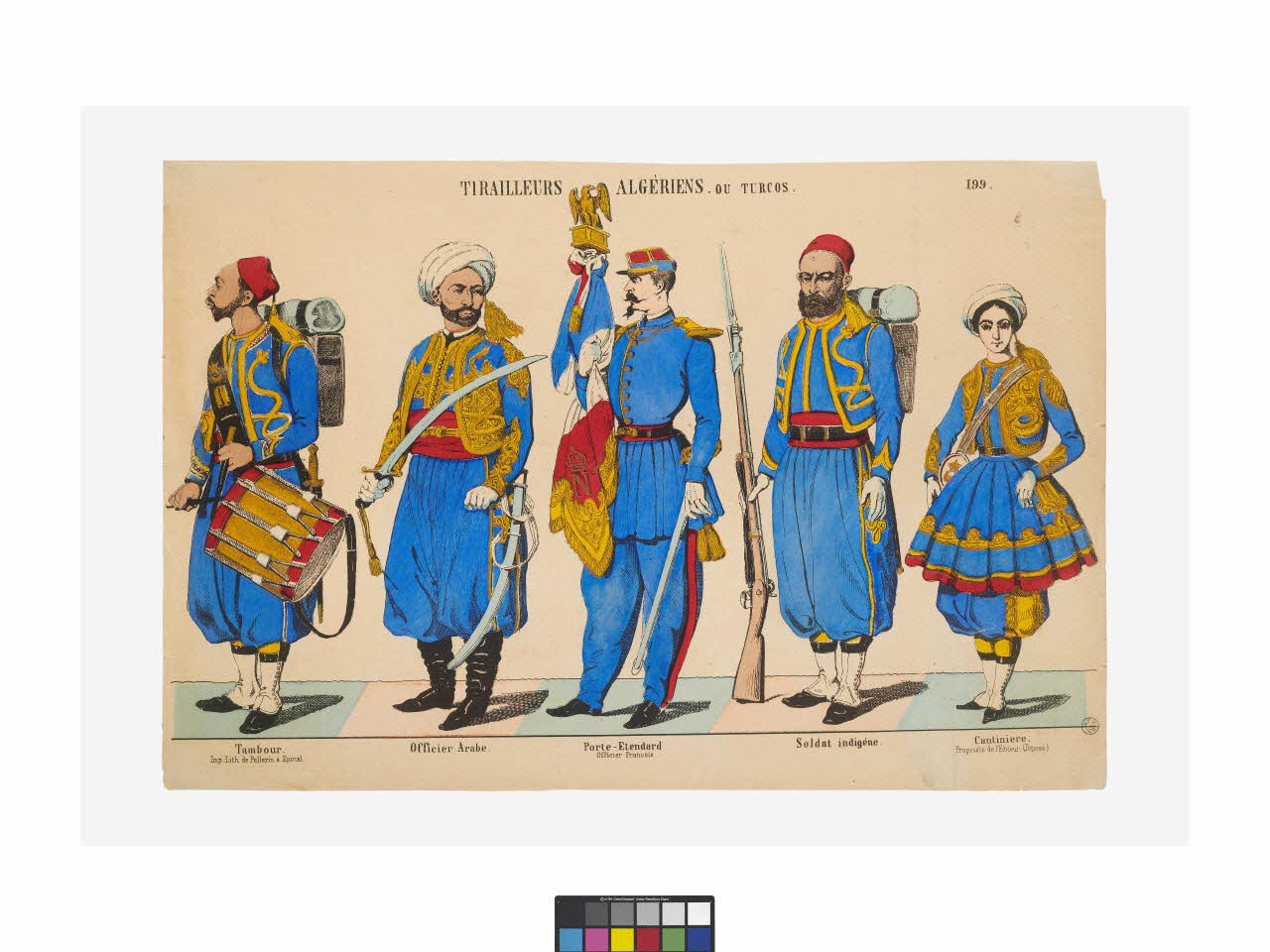 Charles Pellerin estampe TIRAILLEURS ALGERIENS. OU TURCOS. Lorraine, France 1864 1953.86.2627 Photo