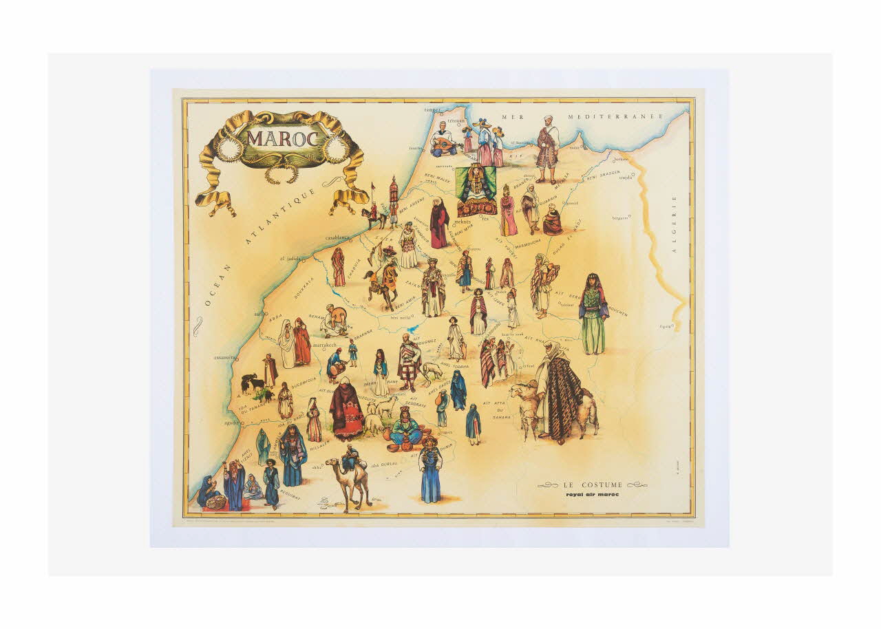 Marcel Gayraud ; Royal Air Maroc affiche Maroc - le costume Casablanca-Settat, Maroc 1948-1952 2014.12.12 Photo Mucem/ Yves Inchierman