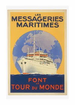 Sandy Hock affiche Les messageries maritimes font le tour du monde 1925 2014.12.21 Photo Mucem/ Yves Inchierman