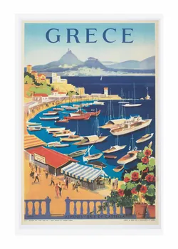 affiche Athènes, baie de Castella Attique, Grèce 1955 2014.12.7 Photo Mucem/ Yves Inchierman
