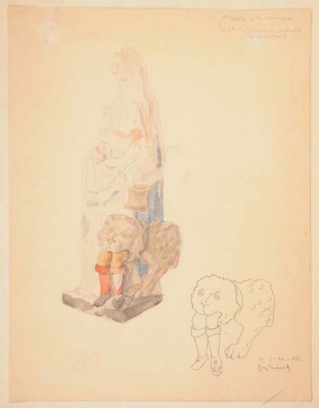 Guy Moinet dessin Ste Marthe à la tarrasque Albi 1946 1948.38.1 Photo Mucem