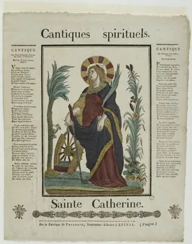 Pellerin ; Pierre Paul Rubens imagerie ancienne Cantiques spirituels. Sainte Catherine. Lorraine, France 1837 1979.82.68 Photo RMN-Grand Palais (Mucem)