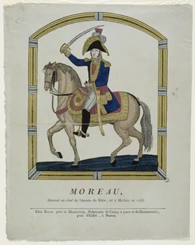 Pierre Vincent Roiné ; Dumoutier imagerie ancienne MOREAU,  Général en chef de l'Armée du Rhin, né à Morlaix en 1763. Nantes 1817-1820 1951.72.41  Photo RMN-Grand Palais (Mucem)