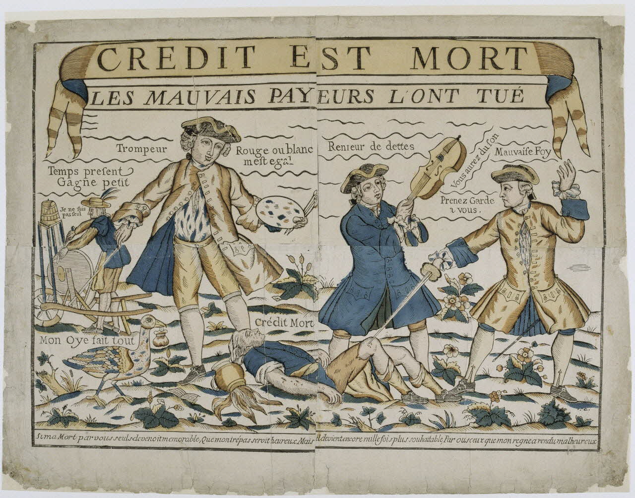 imagerie ancienne CREDIT EST MORT  LES MAUVAIS PAYEURS L'ONT TUE 1951.30.27 Photo RMN-Grand Palais (Mucem)