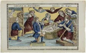 François Georgin ; Pellerin imagerie ancienne NAISSANCE DE JESUS-CHRIST. Adoration des Bergers. Lorraine, France 1837 1979.82.133 Photo RMN-Grand Palais (Mucem)