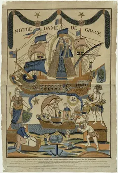 Alphonse Picard imagerie ancienne NOTRE DAME DE GRACE, ETOILE DE LA MER, PROTECTRICE DES MATELOTS ET DES PASSAGERS. Caen 1828-1838 1965.75.78  Photo RMN-Grand Palais (Mucem)