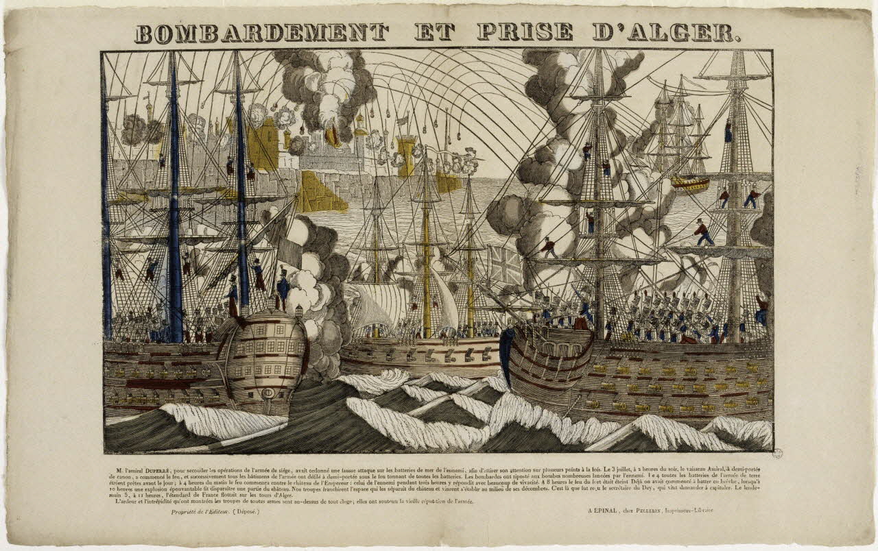 Pellerin imagerie ancienne BOMBARDEMENT ET PRISE D'ALGER. Lorraine, France 1837 1965.75.288 Photo RMN-Grand Palais (Mucem)