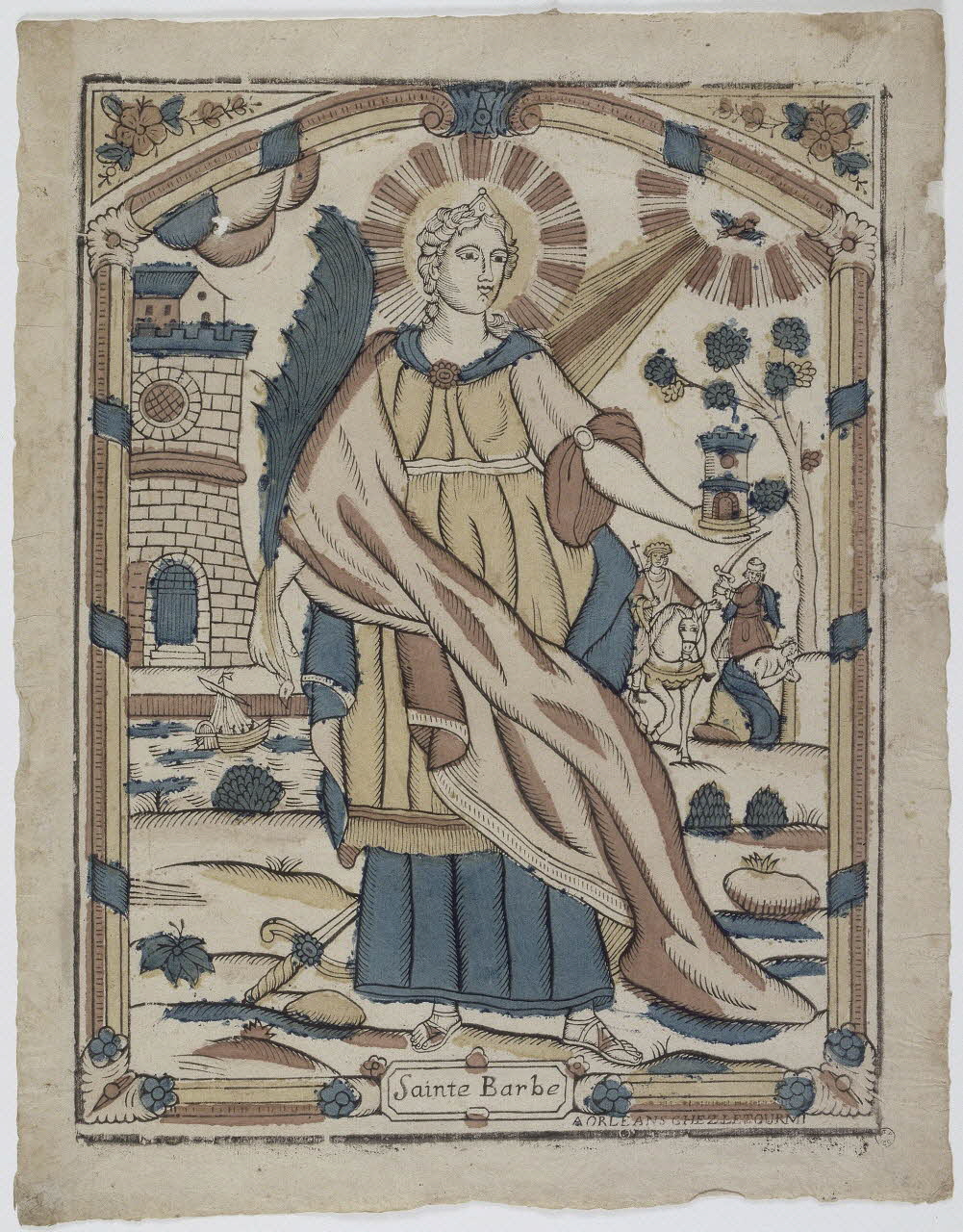 imagerie ancienne Sainte Barbe 1965.75.802 Photo RMN-Grand Palais (Mucem)