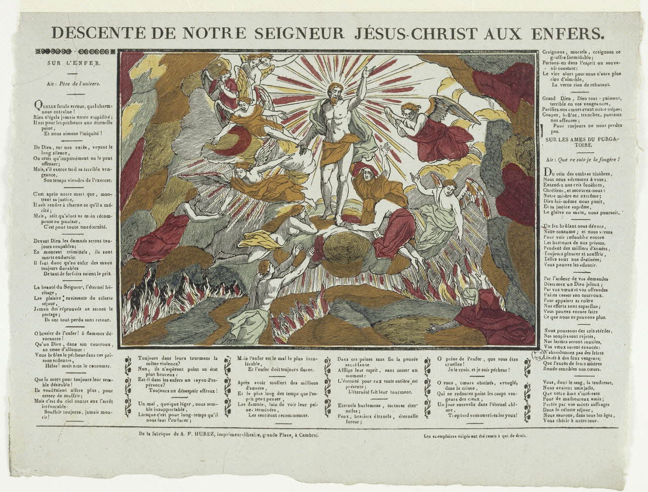Pierre-François Godard ; Leclerc Sébastien ; Amand-François Hurez imagerie ancienne DESCENTE DE NOTRE SEIGNEUR JESUS-CHRIST AUX ENFERS. Cambrai 1822-1828 1965.75.107 Photo RMN-Grand Palais (Mucem)
