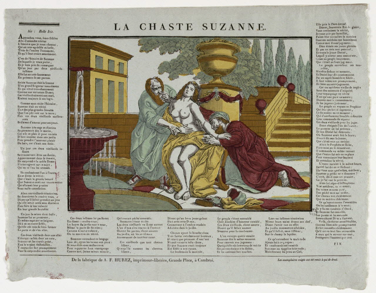 Pierre-François Godard ; Coypel Antoine ; Amand-François Hurez imagerie ancienne LA CHASTE SUZANNE Nord-Pas-de-Calais, France 1818-1822 1965.75.127 Photo RMN-Grand Palais (Mucem)