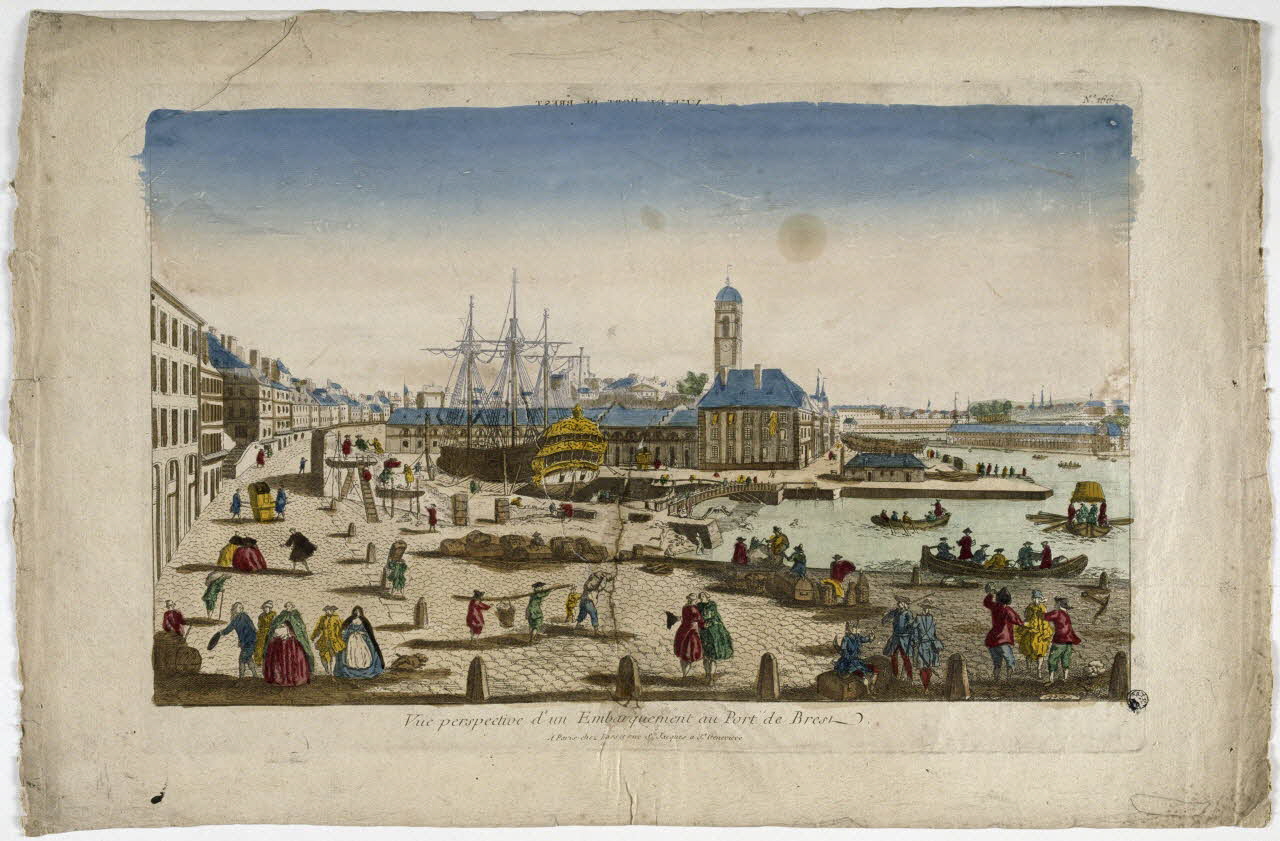 André Basset ; le Jeune (dit) imagerie ancienne VUE DU PORT DE BREST Paris 1749 1945.10.3 Photo RMN-Grand Palais (Mucem)
