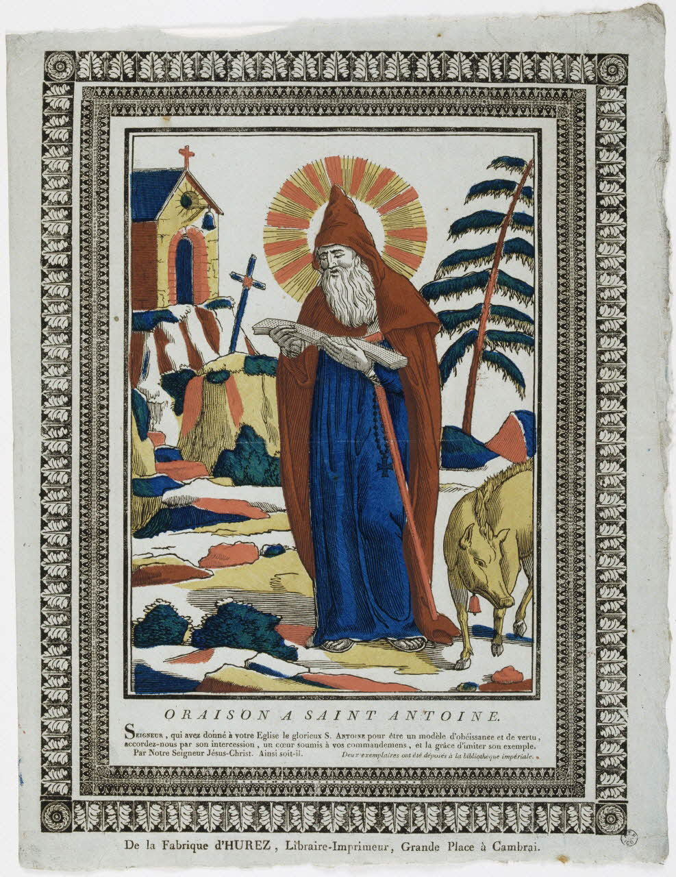 Pierre-François Godard ; Jean François Joseph Hurez imagerie ancienne ORAISON A SAINT ANTOINE. Cambrai 1810-1814 1965.75.116 Photo RMN-Grand Palais (Mucem)
