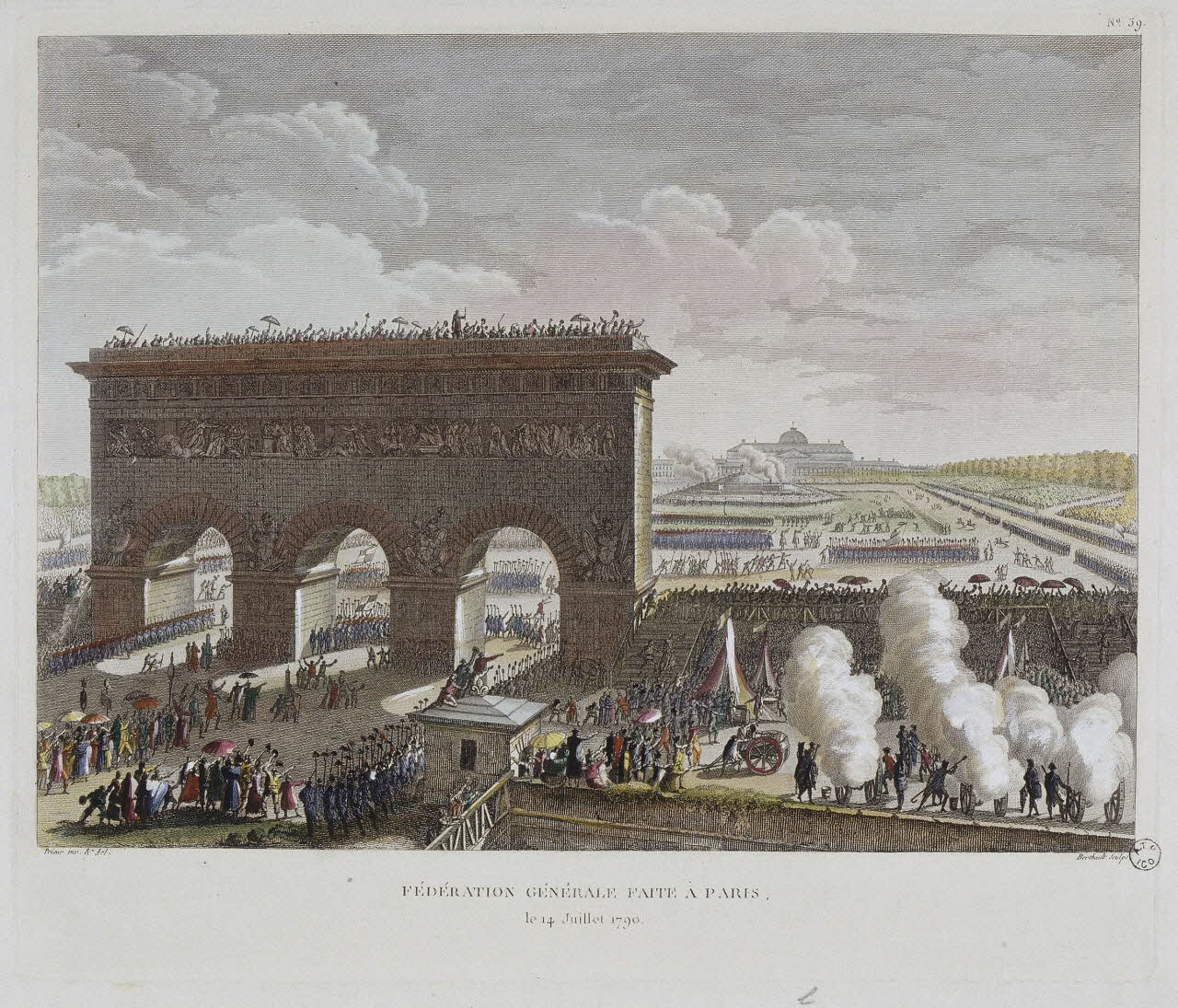 Pierre-Gabriel Berthault ; Prieur partie d'un ensemble d'estampes FEDERATION GENERALE FAITE A PARIS,  le 14 Juillet 1790. Paris 1791-1817 1963.5.31 Photo RMN-Grand Palais (Mucem)