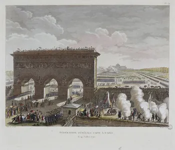 Pierre-Gabriel Berthault ; Prieur partie d'un ensemble d'estampes FEDERATION GENERALE FAITE A PARIS,  le 14 Juillet 1790. Paris 1791-1817 1963.5.31  Photo RMN-Grand Palais (Mucem)