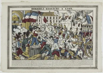 Clerc Jean Pierre imagerie ancienne HORRIBLE MASSACRE A LYON, 1834 France 1834-1837 1965.75.48  Photo RMN-Grand Palais (Mucem)