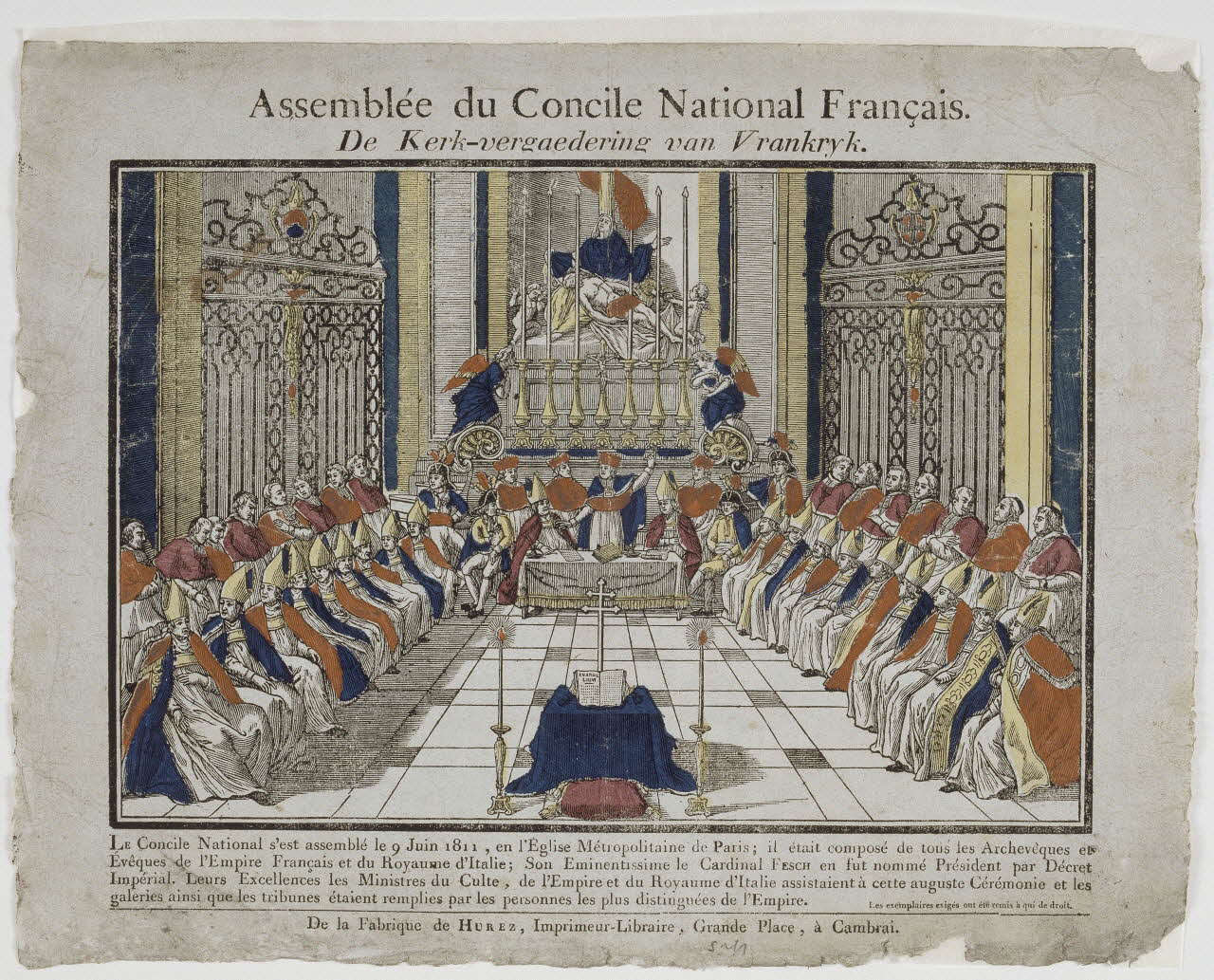 Pierre-François Godard ; Jean François Joseph Hurez imagerie ancienne Assemblée du Concile National Français. Cambrai 1811 1985.59.8 Photo RMN-Grand Palais (Mucem)