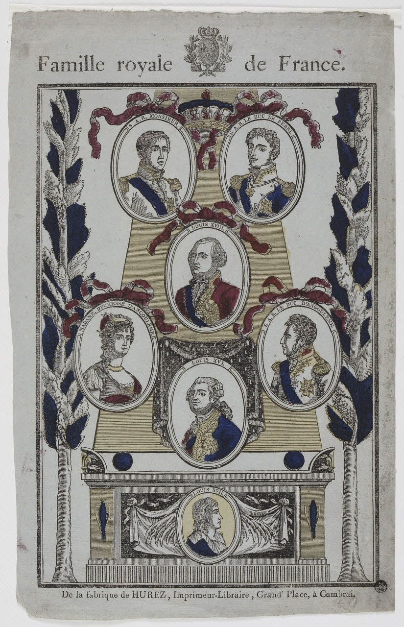 Pierre-François Godard ; Jean François Joseph Hurez imagerie ancienne Famille royale de France. Cambrai 1815-1817 1955.24.1 Photo RMN-Grand Palais (Mucem)