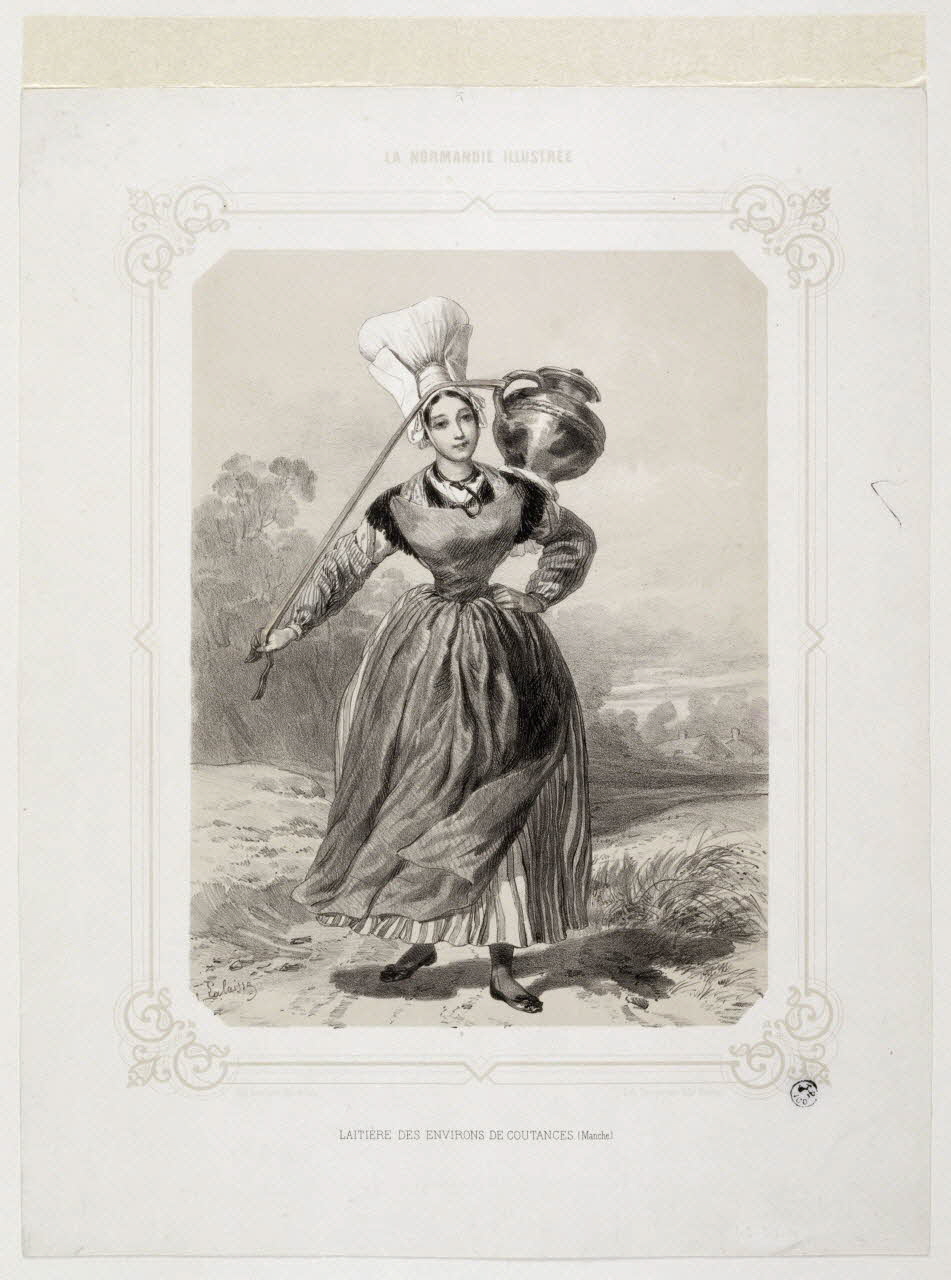 Lalaisse François Hippolyte illustration LAITIERE DES ENVIRONS DE COUTANCES (Manche) Nantes 1852 1943.21.4 Photo RMN-Grand Palais (Mucem)
