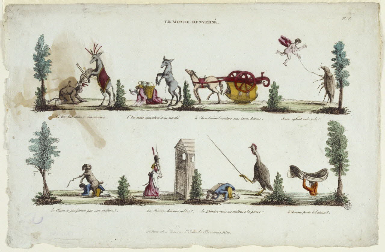 Jean imagerie ancienne, à registres (2) LE MONDE RENVERSÉ. Paris 1804 1953.12.120 Photo RMN-Grand Palais (Mucem)