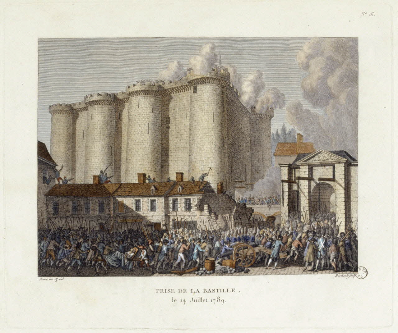 Pierre-Gabriel Berthault ; Prieur partie d'un ensemble d'estampes PRISE DE LA BASTILLE,  le 14 Juillet 1789. Paris 1791-1817 1969.14.1 Photo RMN-Grand Palais (Mucem)