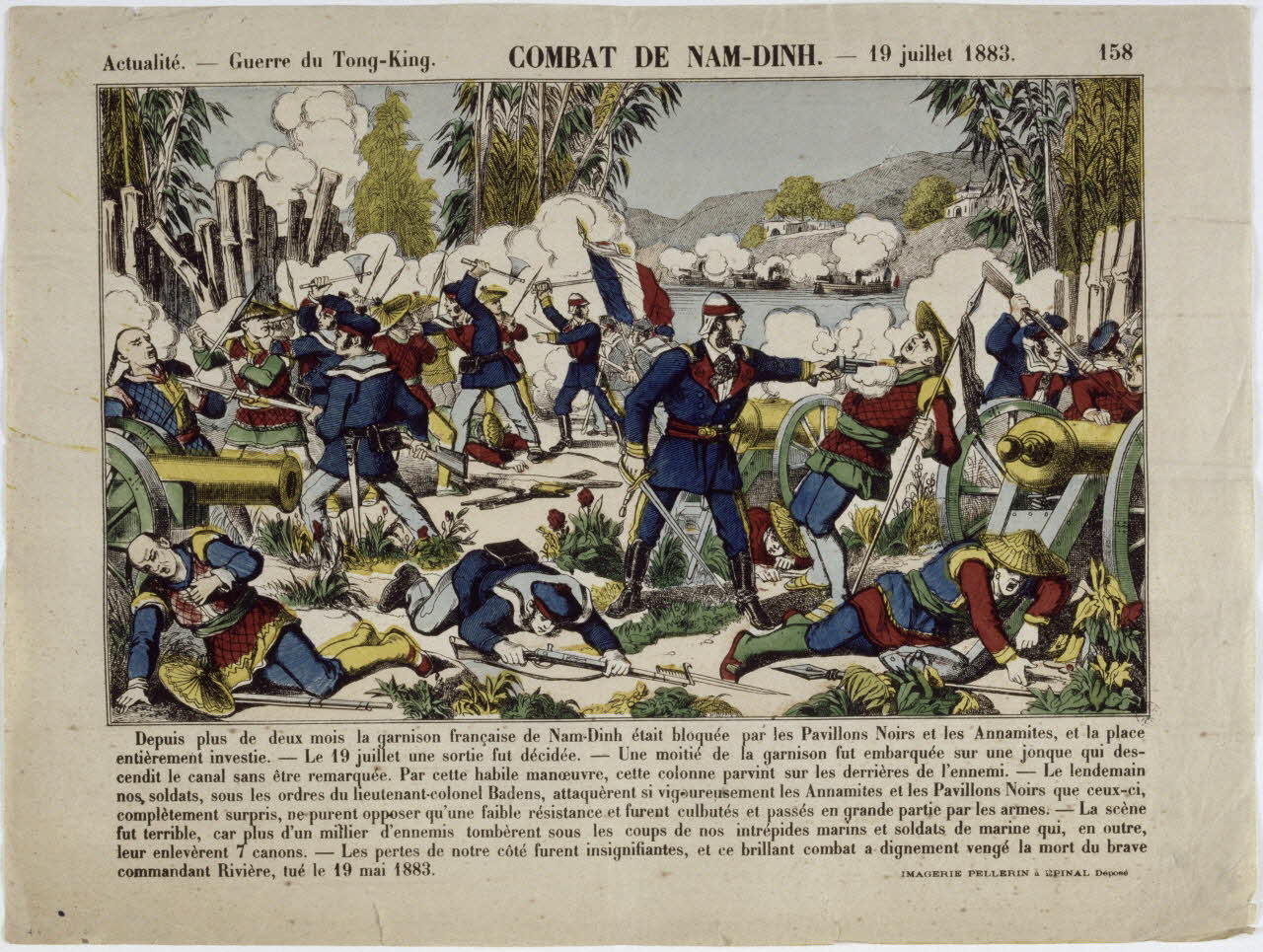 Pellerin Actualité - Guerre du Tong-King. COMBAT DE NAM-DINH. - 19 juillet 1883 Lorraine, France 1888 1950.21.344 Photo RMN-Grand Palais (Mucem)