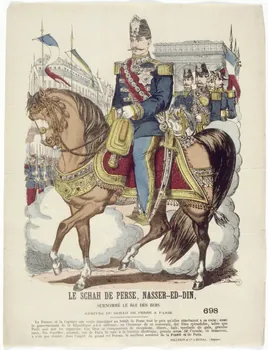 Pellerin estampe LE SCHAH DE PERSE, NASSER--ED--DIN,  SURNOMME LE ROI DES ROIS. Lorraine, France 1870 1950.21.384 Photo RMN-Grand Palais (Mucem)
