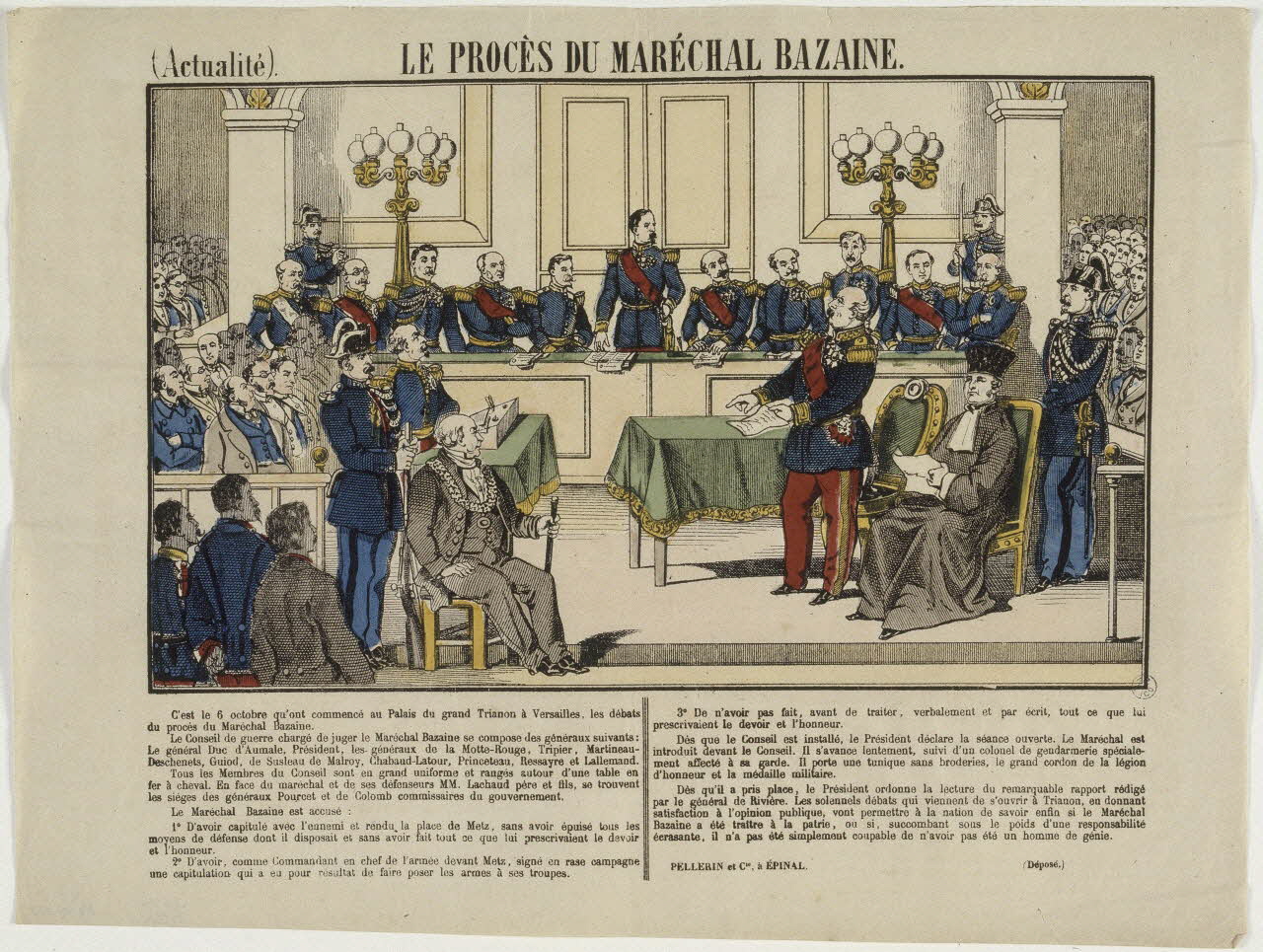 Pellerin estampe (Actualité).  LE PROCES DU MARECHAL BAZAINE. Lorraine, France 1868-1878 1950.21.387 Photo RMN-Grand Palais (Mucem)