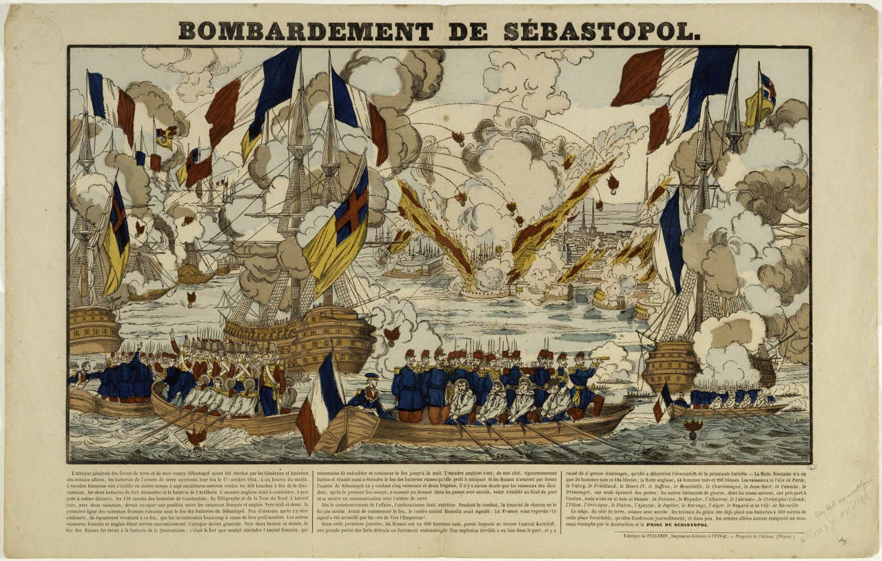Pellerin estampe BOMBARDEMENT DE SEBASTOPOL. Lorraine, France 1854-1855 1950.39.856 Photo RMN-Grand Palais (Mucem)