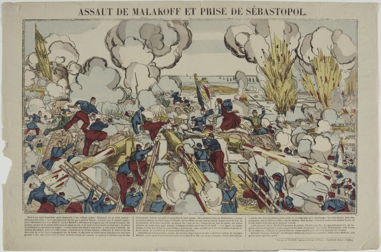 Pellerin estampe ASSAUT DE MALAKOFF ET PRISE DE SEBASTOPOL. Lorraine, France 1875 1950.39.859 Photo RMN-Grand Palais (Mucem)