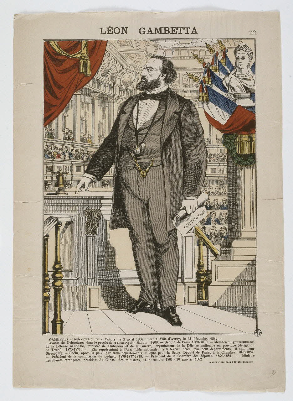 Pellerin estampe LEON GAMBETTA Lorraine, France 1882 1950.39.1272 Photo RMN-Grand Palais (Mucem)