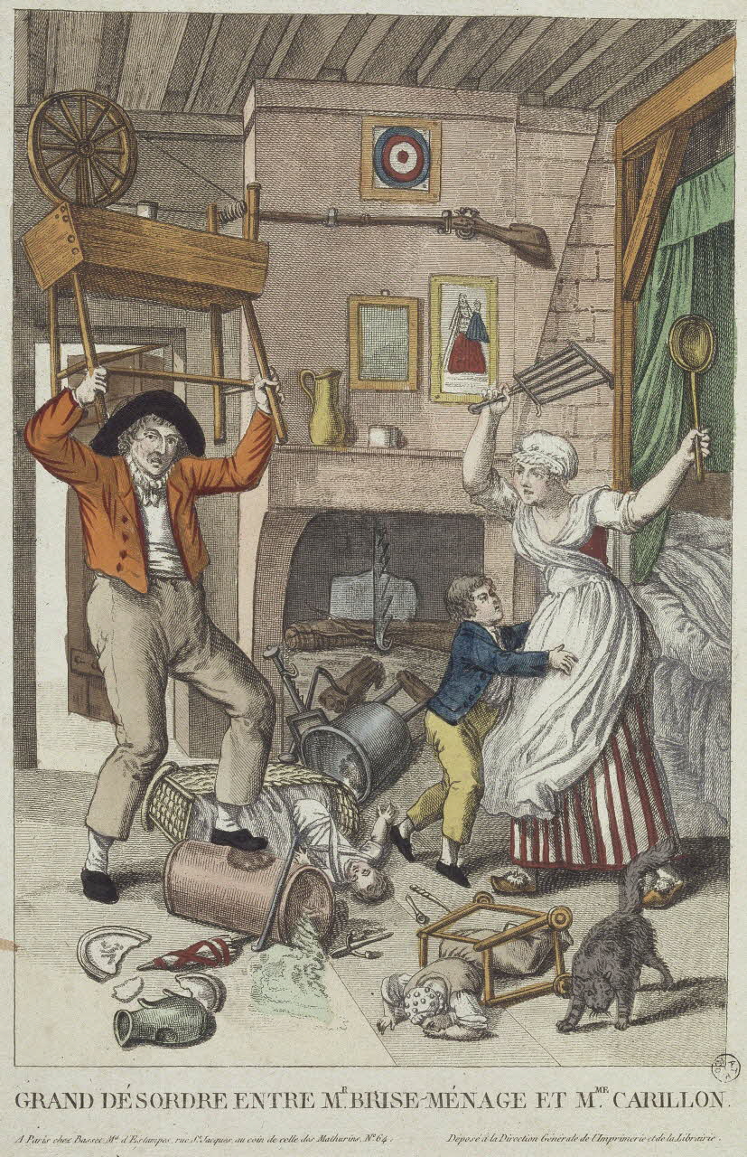 estampe GRAND DESORDRE ENTRE Mr BRISE MENAGE ET Mme CARILLON. 1968.33.1 Photo RMN-Grand Palais (Mucem)