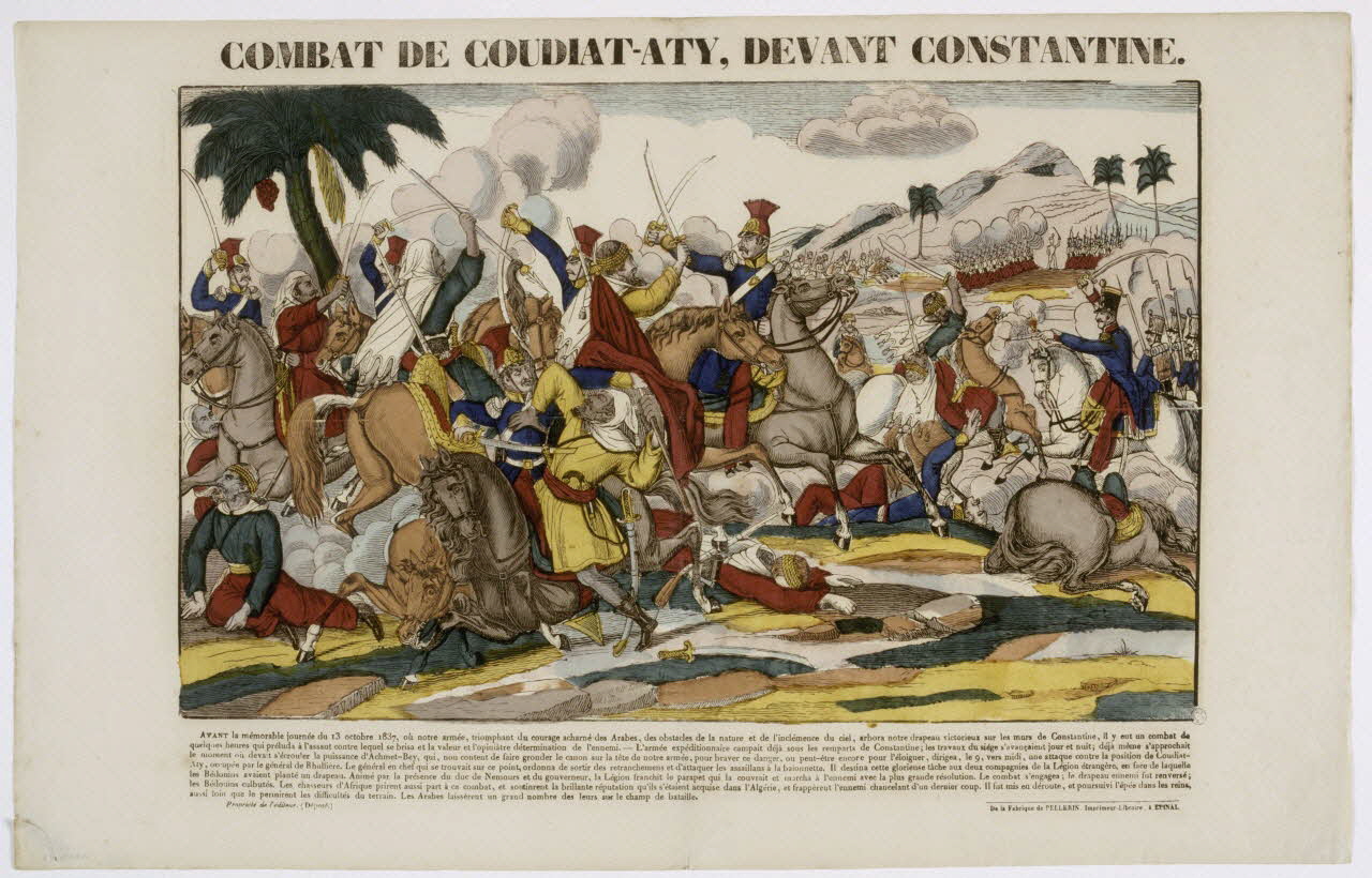 Pellerin estampe COMBAT DE COUDIAT-ATY, DEVANT CONSTANTINE. Lorraine, France 1837-1866 1953.86.653 Photo RMN-Grand Palais (Mucem)