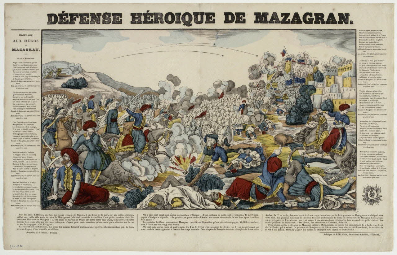 Pellerin estampe DEFENSE HEROIQUE DE MAZAGRAN. Lorraine, France 1840-1866 1953.86.659 Photo RMN-Grand Palais (Mucem)