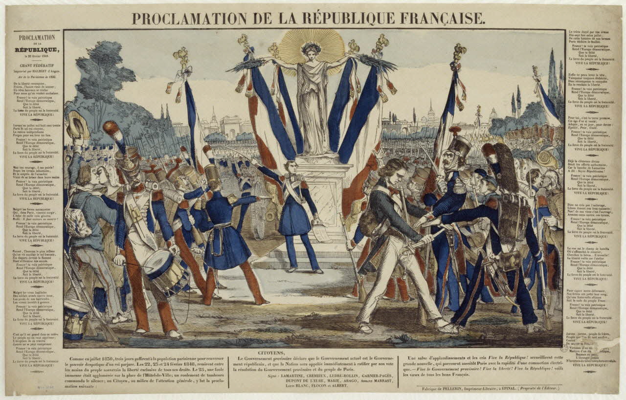 Pellerin estampe PROCLAMATION DE LA REPUBLIQUE FRANCAISE. Lorraine, France 1848 1953.86.685 Photo RMN-Grand Palais (Mucem)