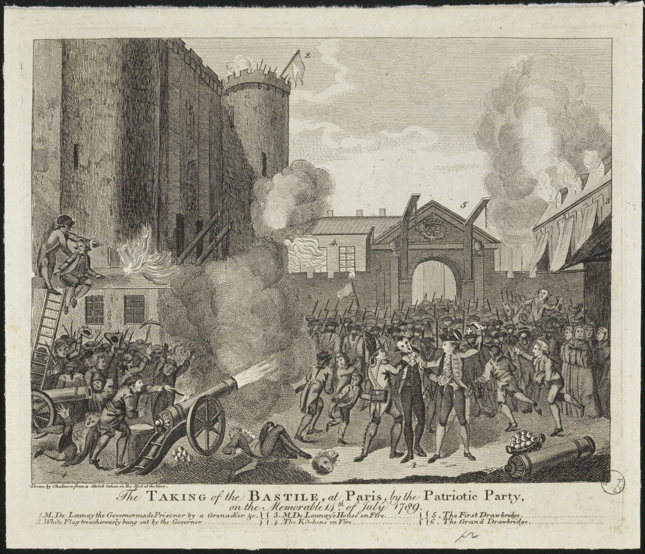 Chalmers imagerie ancienne The TAKING of the BASTILE, at PARIS, by the Patriotic Party France 1789 1976.41.17 Photo RMN-Grand Palais (Mucem)