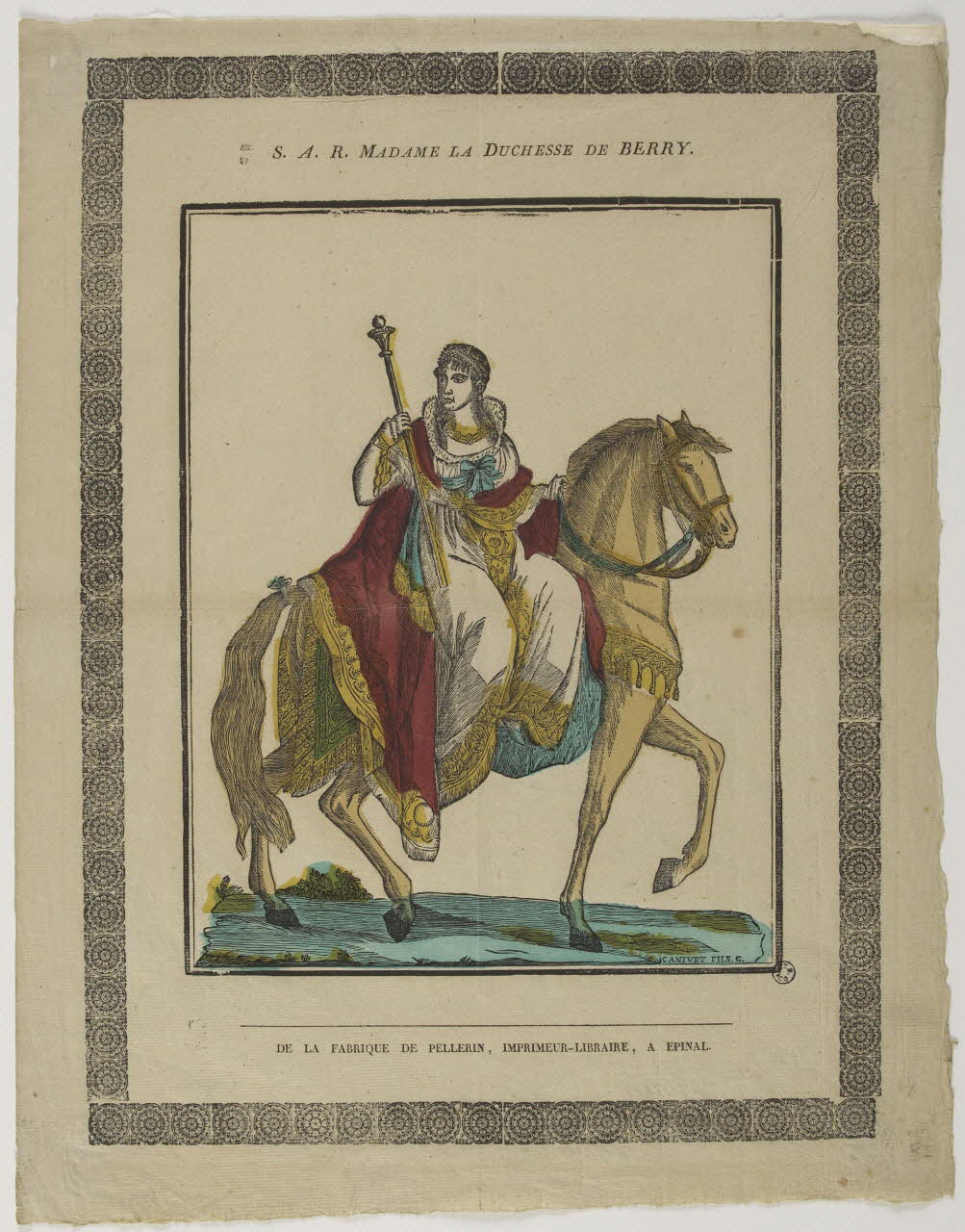 Canivet fils ; Pellerin imagerie ancienne S.A.R. MADAME LA DUCHESSE DE BERRY. Lorraine, France 1837 1952.39.142 Photo RMN-Grand Palais (Mucem)