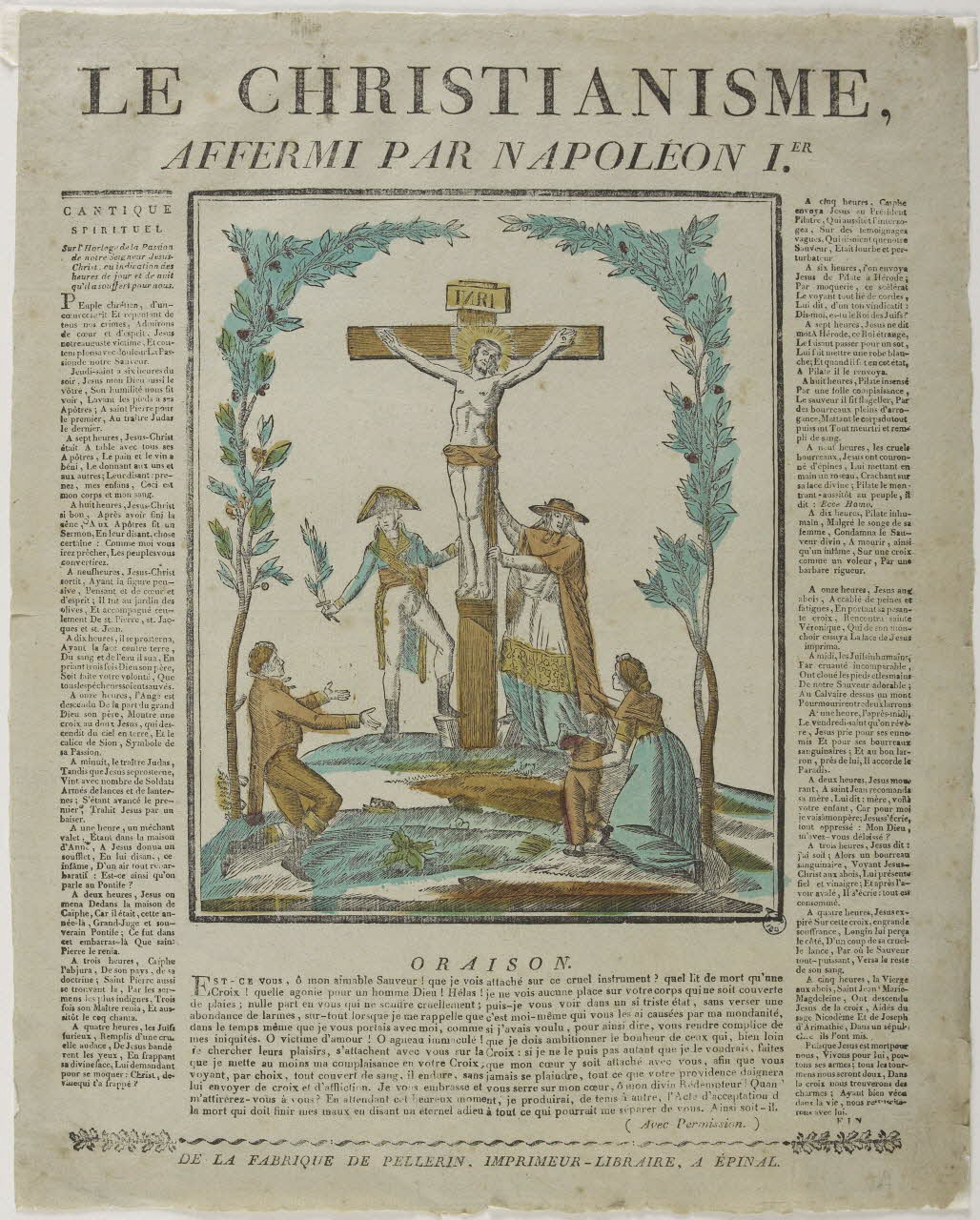 Pellerin imagerie ancienne LE CHRISTIANISME,  AFFERMI PAR NAPOLEON I.ER Lorraine, France 1837 1952.39.145 Photo RMN-Grand Palais (Mucem)