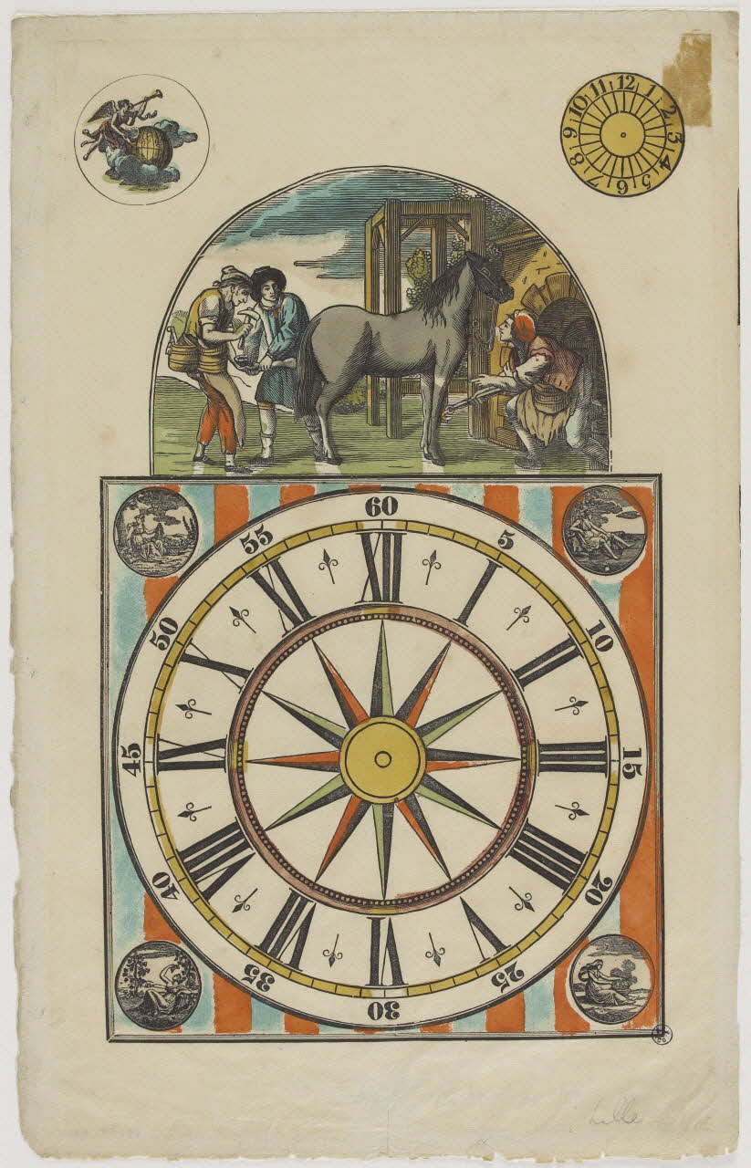 Durouchail Pierre imagerie ancienne Cadran d'horloge Lille 1837 1952.39.60 Photo RMN-Grand Palais (Mucem)