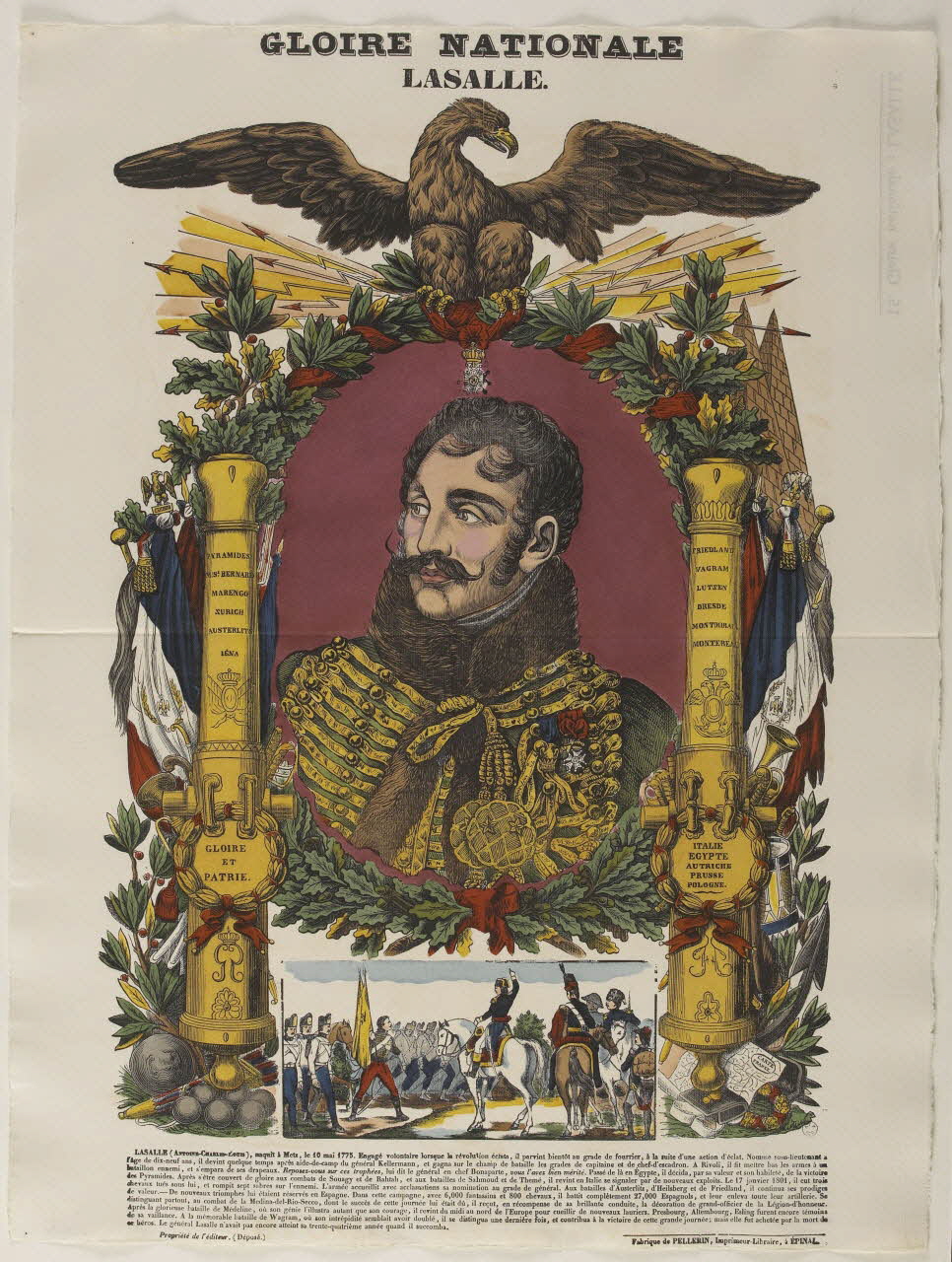 François Georgin ; Pellerin imagerie ancienne GLOIRE NATIONALE  LASALLE. Lorraine, France 1837 1963.75.49 Photo RMN-Grand Palais (Mucem)