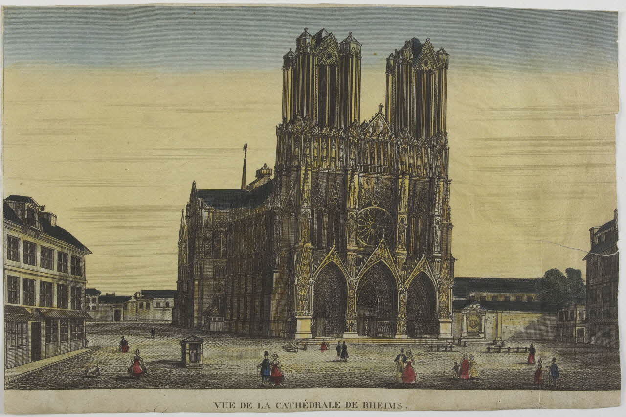 imagerie ancienne VUE DE LA CATHEDRALE DE RHEIMS. Paris 1830-1840 1955.158.12 Photo RMN-Grand Palais (Mucem)